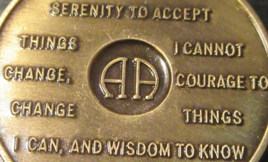 11 Year Alcoholics Anonymous AA BACK Bronze HOW Medallion Chip Coin Token