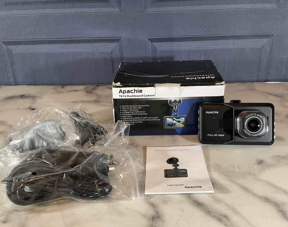 Apache T616 Dashboard Camera with cable and mount