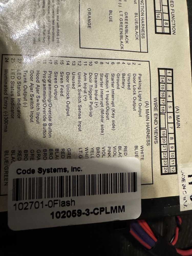 Code Alarm 102059-3-CPLMM