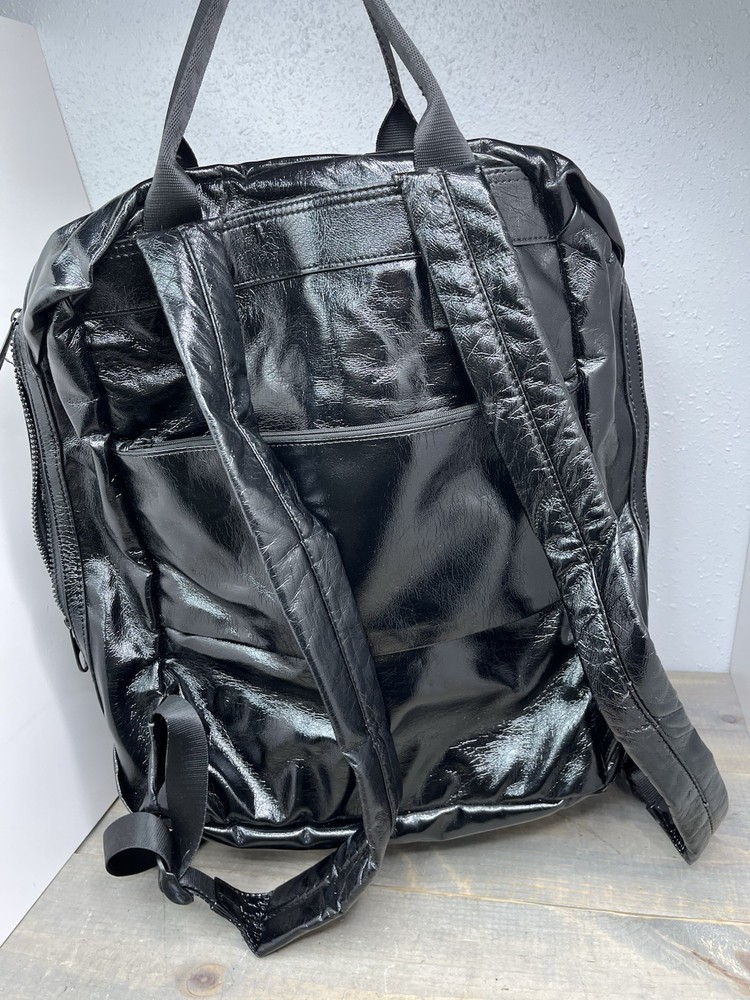 Fabletics The Minimalist Backpack in Black Shine EUC
