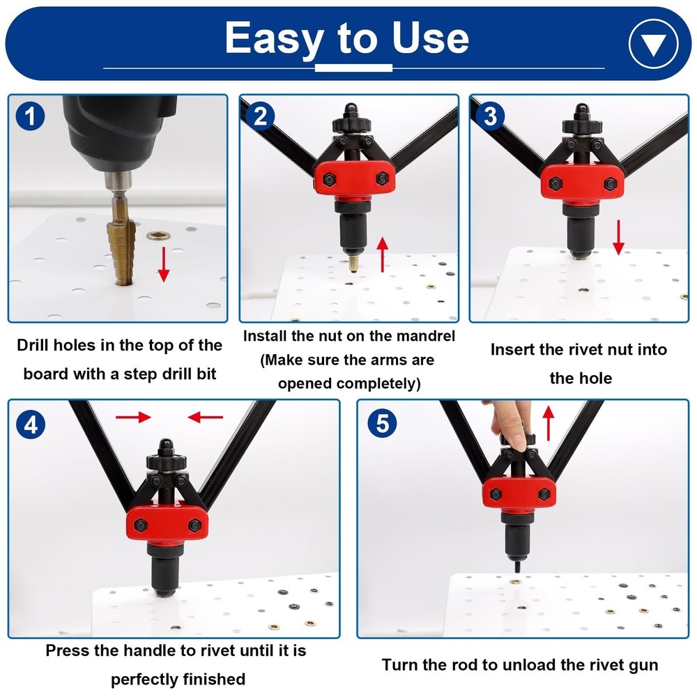 Tnisesm Rivet Nut Tool Kit,Rivnut Tool Kits,Professional Nutsert Tool Kit wit...