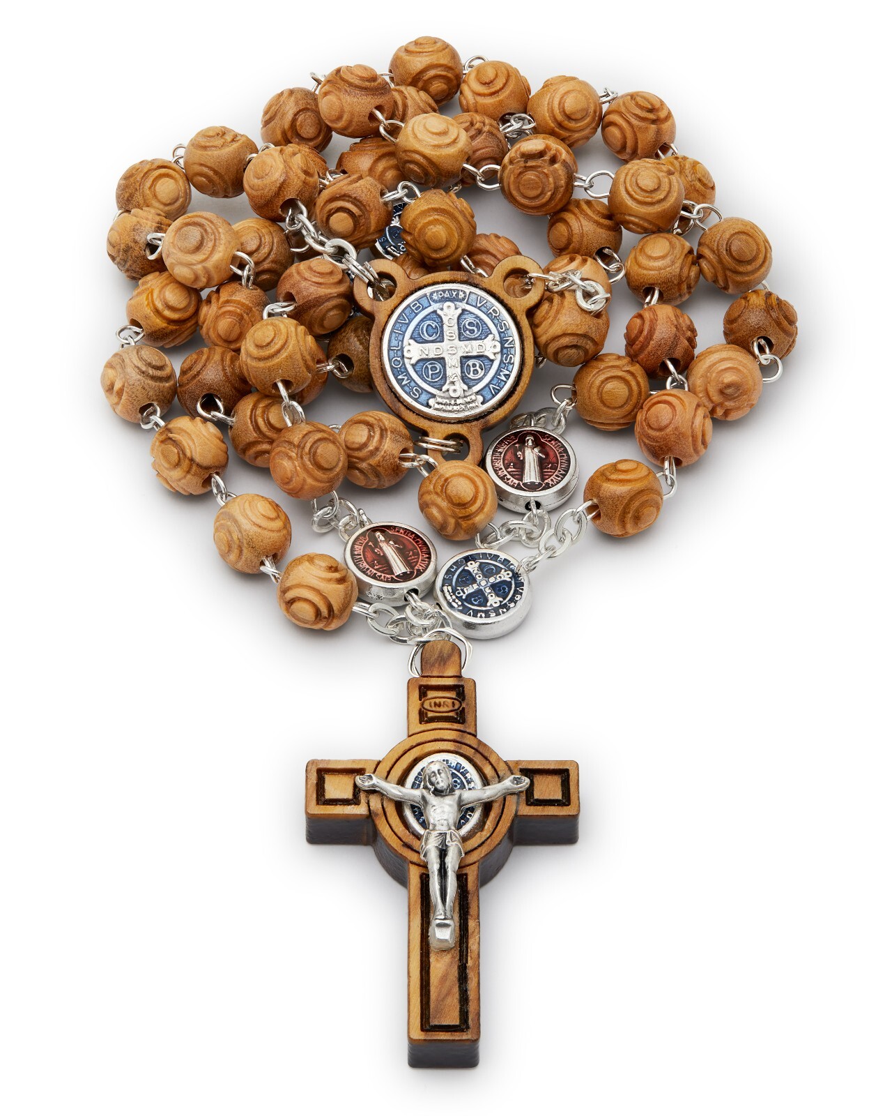 Rosary Beads Catholic Olive Wood Medal St Benedict Cross from Vatican Vatican