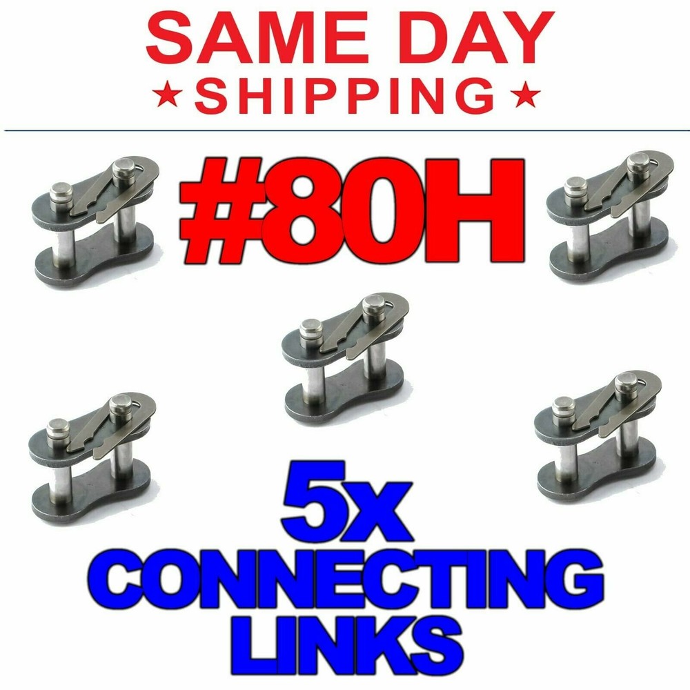 (5) #80H Heavy Duty Roller Chain Connecting Links