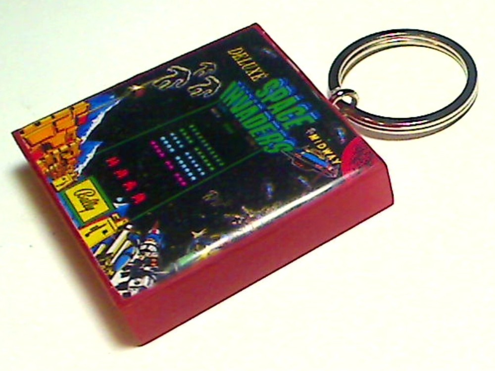 Space Invaders Deluxe Arcade Coin Door accessory Keychain