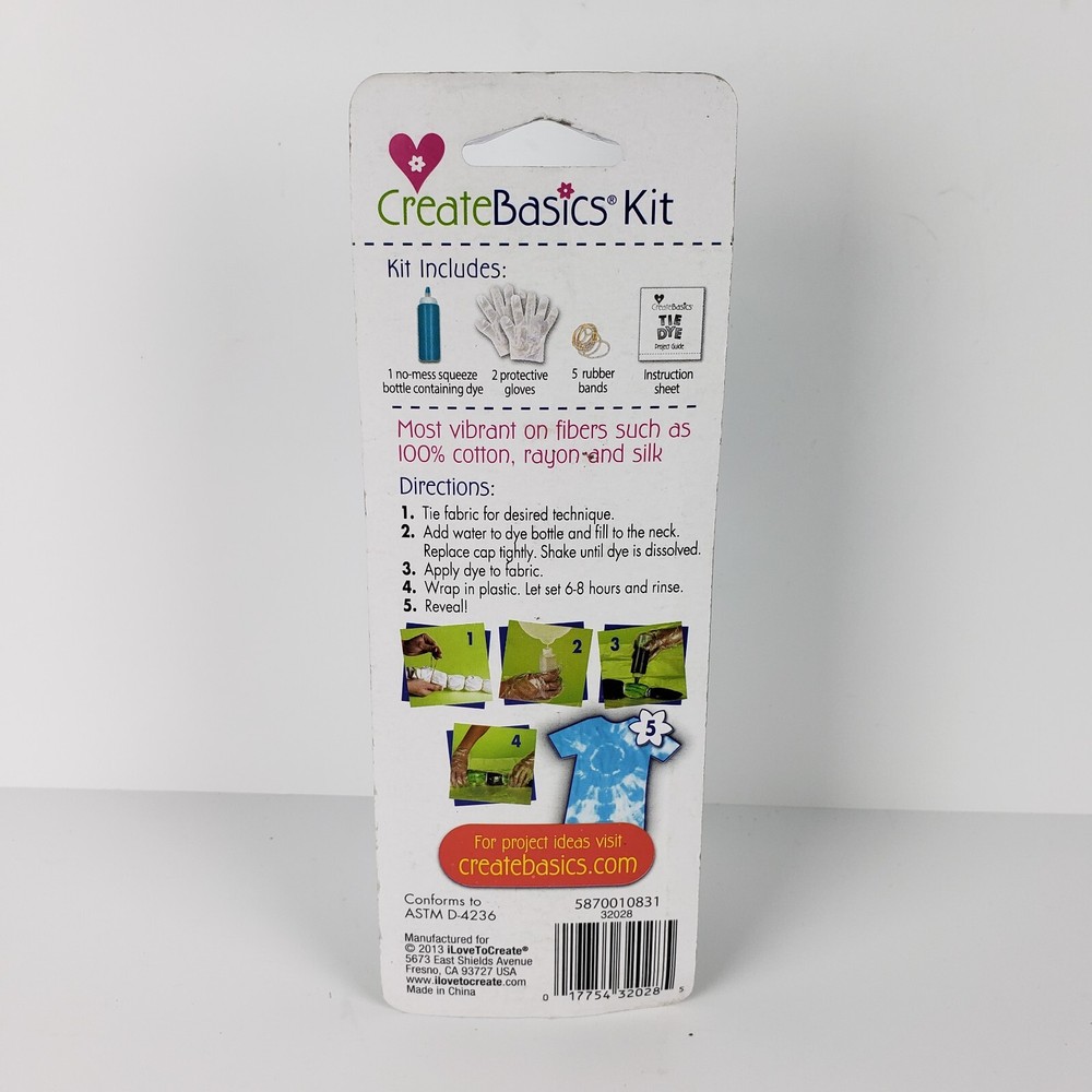 Create Basics TURQUOISE Tie Dye 9 Piece Kit Create Up To 3 Projects FREE SHIP