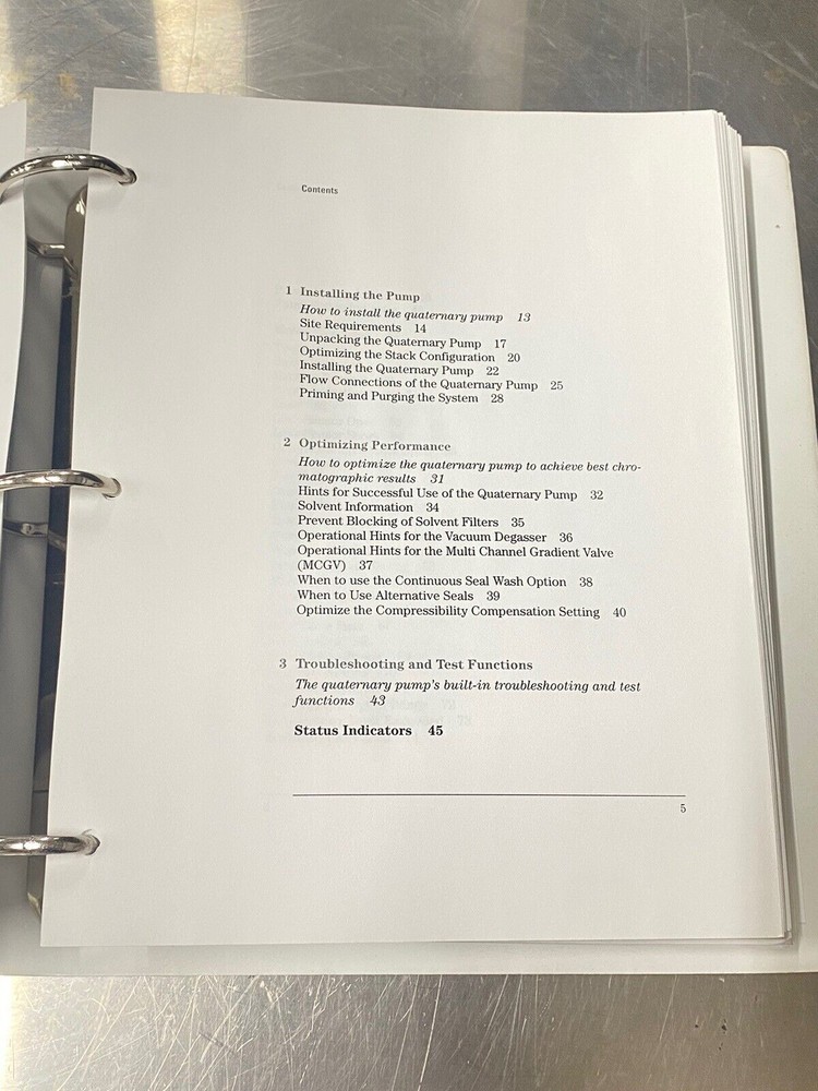 Hewlett Packard Agilent 1100 Series Quaternary Pump - Reference Manual
