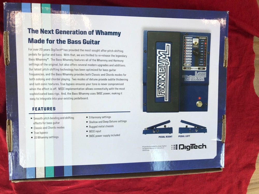 DigiTech Bass Whammy Pitch Shift Effects Pedal New