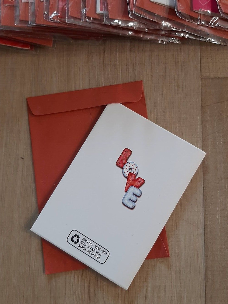 3D Mini Valentines Cards Envelopes 36 Pack With Glitter Blank Inside With Hearts