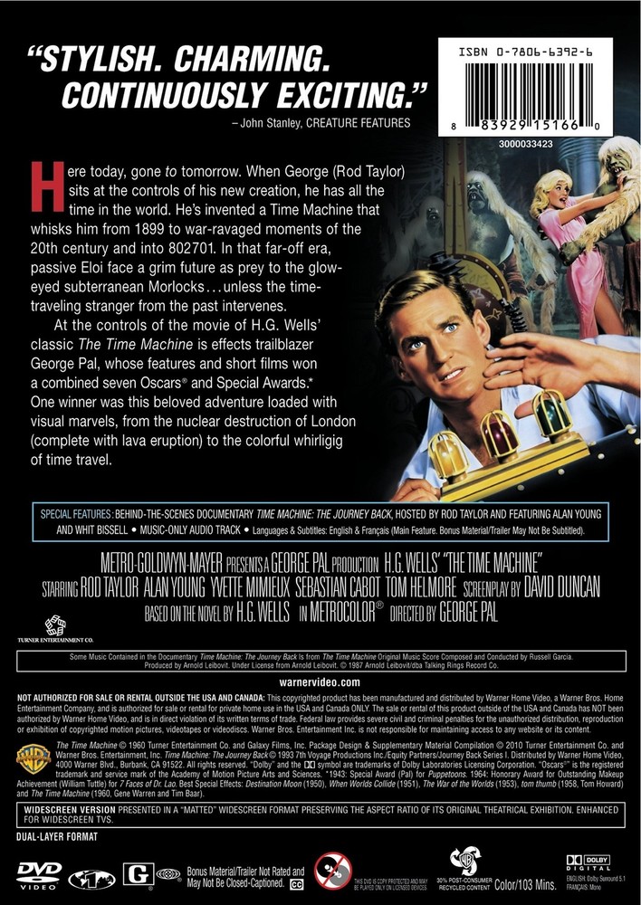 The Time Machine DVD Rod Taylor NEW
