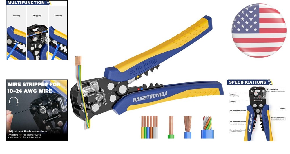 Durable Wire Stripping Tool, Ergonomic Grip for Efficient Electrical Work