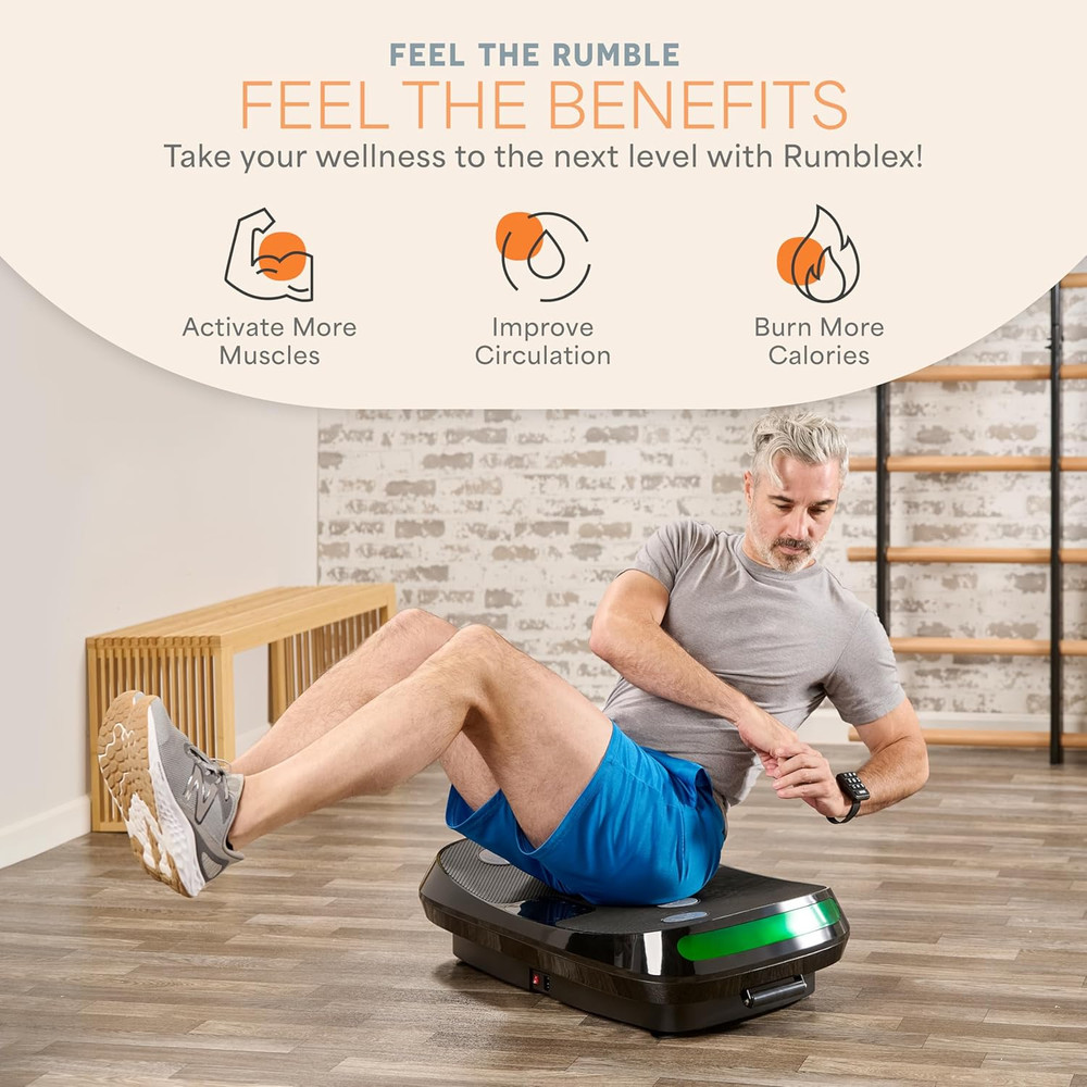 Rumblex 4D Vibration Plate Exercise Machine with Triple Motor Oscillation, Linea