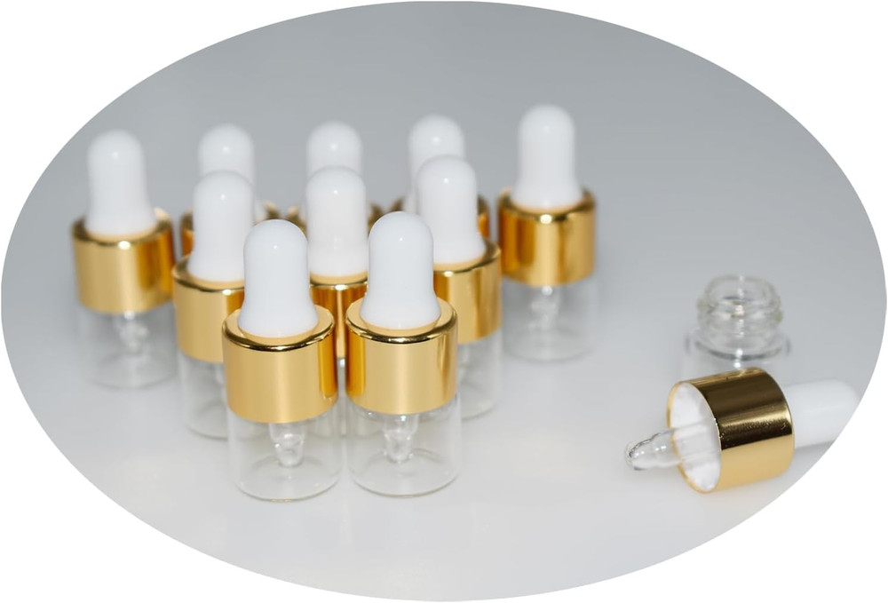 Small Dropper Bottle, 10Pcs 1Ml Mini Sample Dropper Bottles Mini Makeup Containe