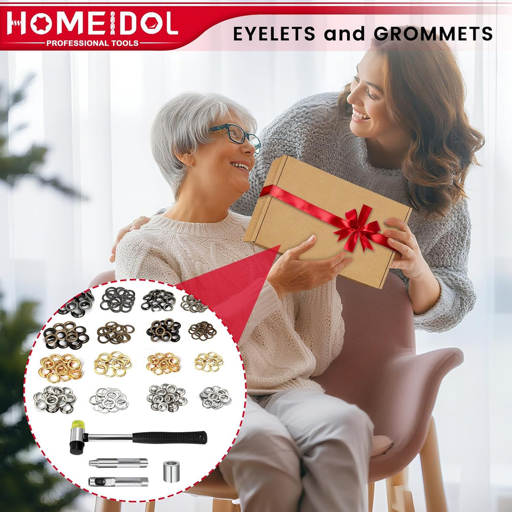 120 Sets 1/2 Inch Grommet Tool Kit with 4 Install Tools for DIY Projects