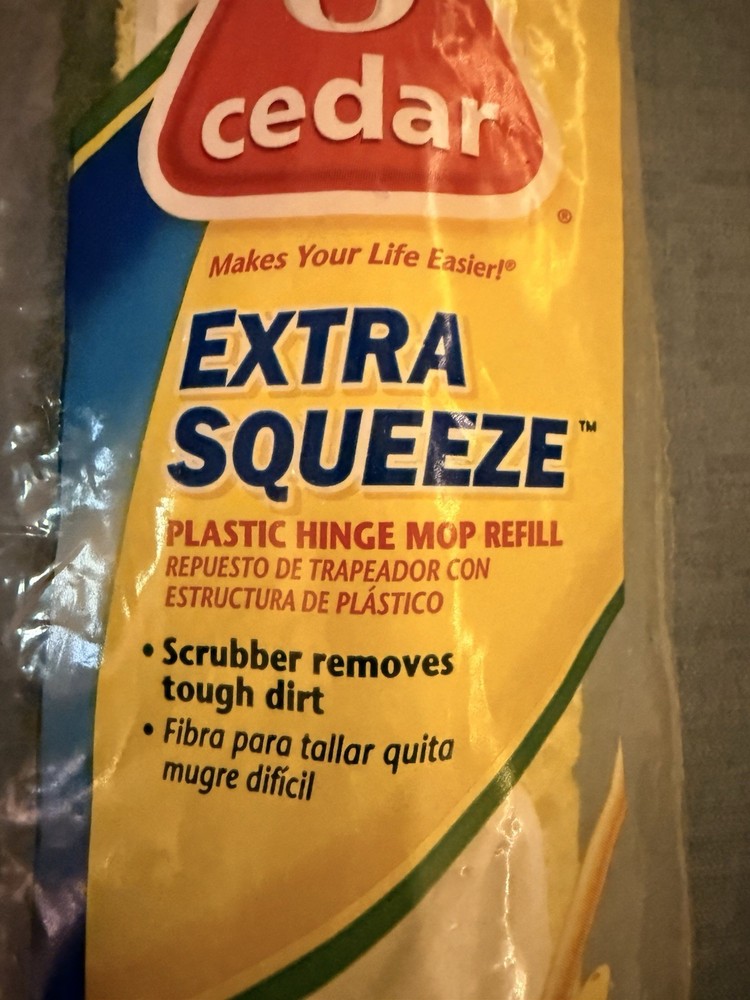 O Cedar Extra Squeeze Plastic Hinge Mop Refill NOS 4009705 Replacement Head
