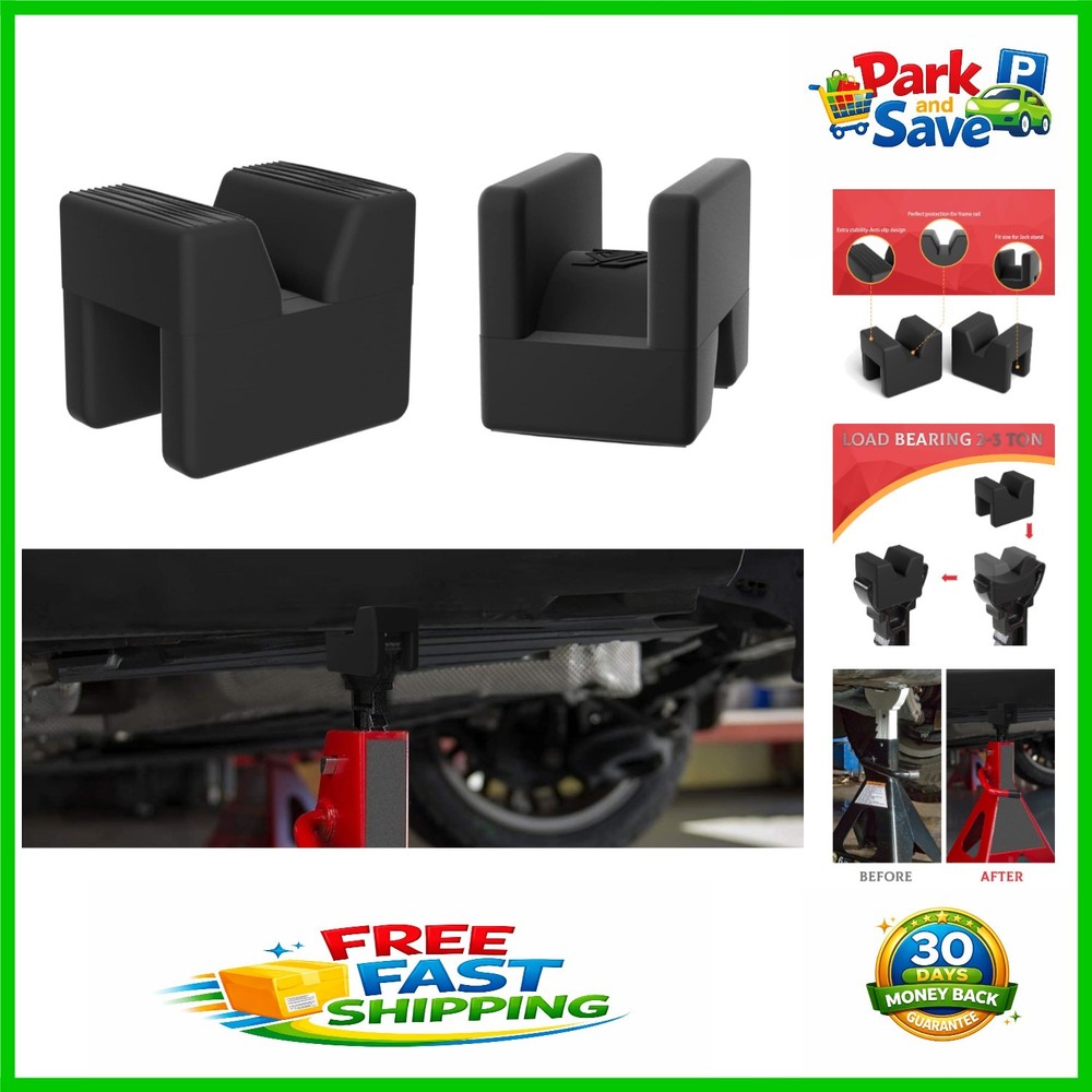 Universal Rubber Jack Pad Adapter Set - Essential 2-Piece Protector for Vehicles