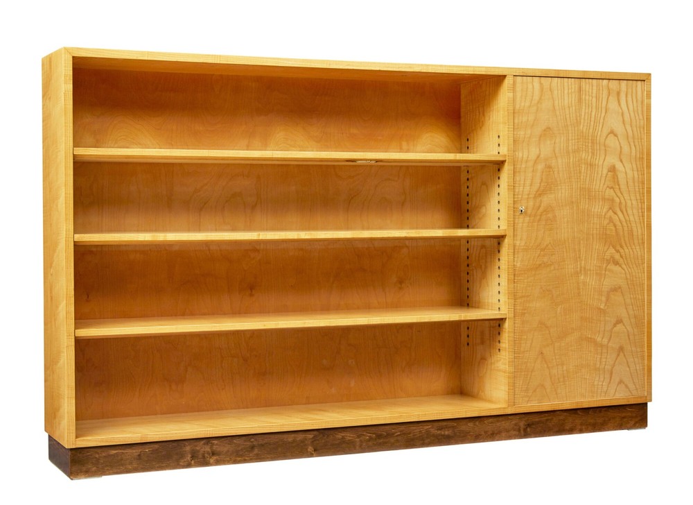 SWEDISH MID CENTURY ELM OPEN BOOKCASE