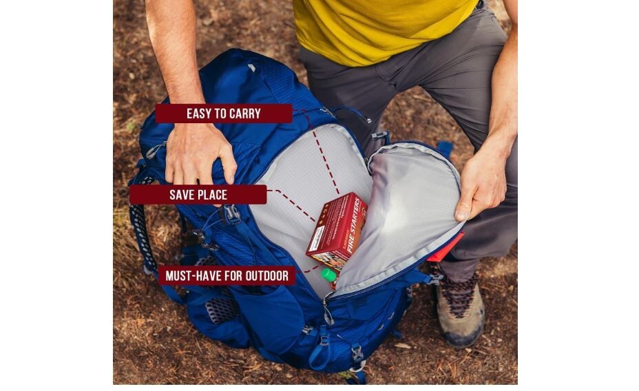 Fire Starter Squares 64, Odorless Fire Starters for Fireplace, Camping