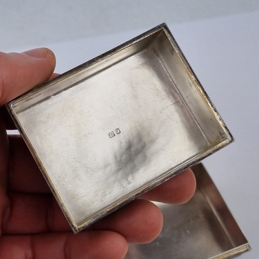 Vintage Solid Silver Box 6.5cm Wide London 1961 Leonard William Burt