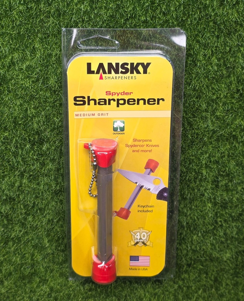 Lansky Spyder Compact Sharpener w/ Keychain, Medium 600 Grit Ceramic - LTRSP