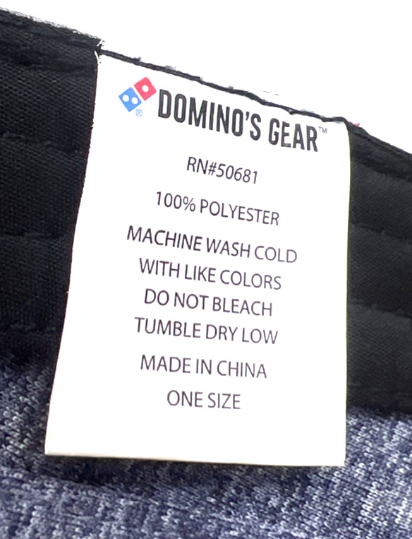 Domino's Pizza Crew Gear Visor Gray OSFM Adjustable Hook & Loop Barco NEW