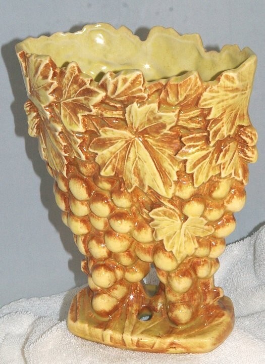 Vintage McCoy Grape Cluster Vase Planter from 1951
