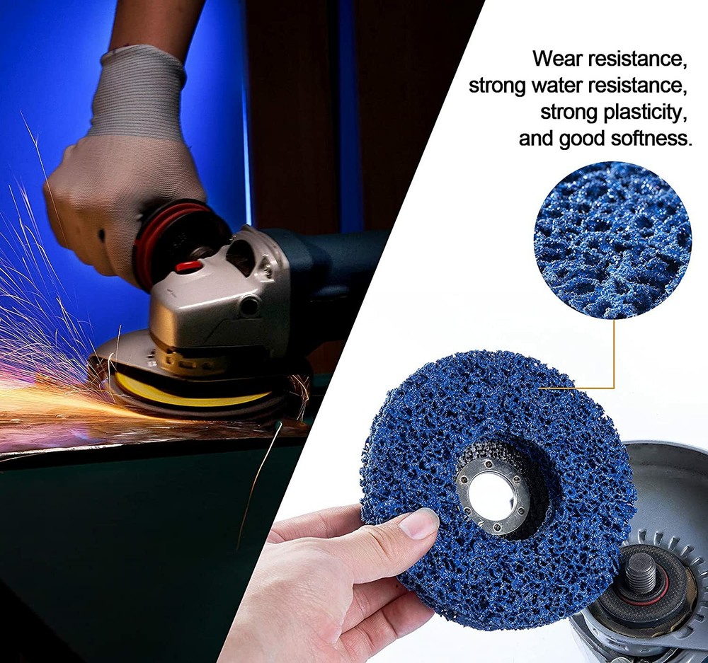 5-Pack 5" x 7/8" Blue Poly Strip Clean Disc Paint Stripping Wheels Rust Removal