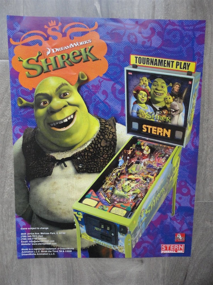 Shrek Pinball Machine Stern Flyer