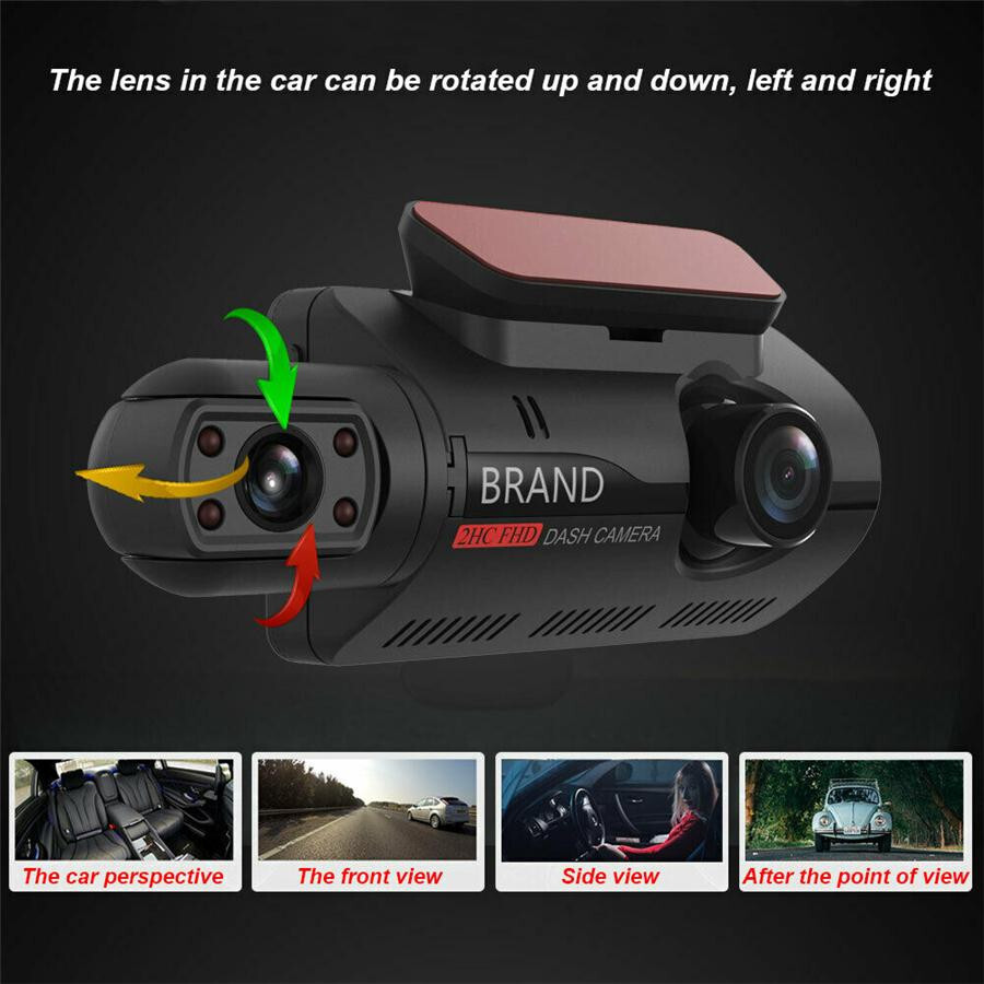 1080P Car Dash Cam DVR Video Recorder Front Inside Camera Loop Recording 3.0 in