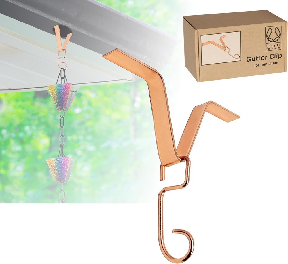 High-Quality Heavy Metal Gutter Clip for Efficient Rain Chain Setup - Adjustable