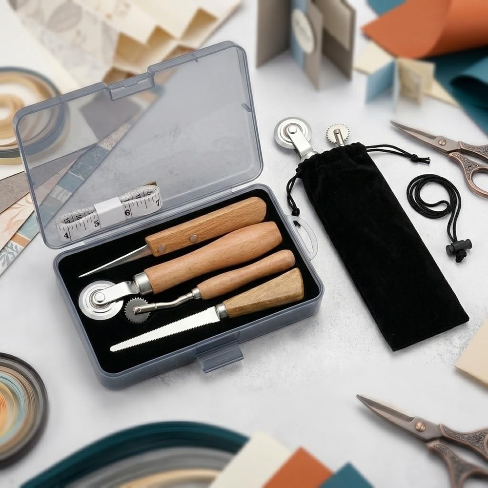 Resizer Tool Kit, 0.5mm Solid & Dashed Line Scoring Wheel with Wood Handle & ...