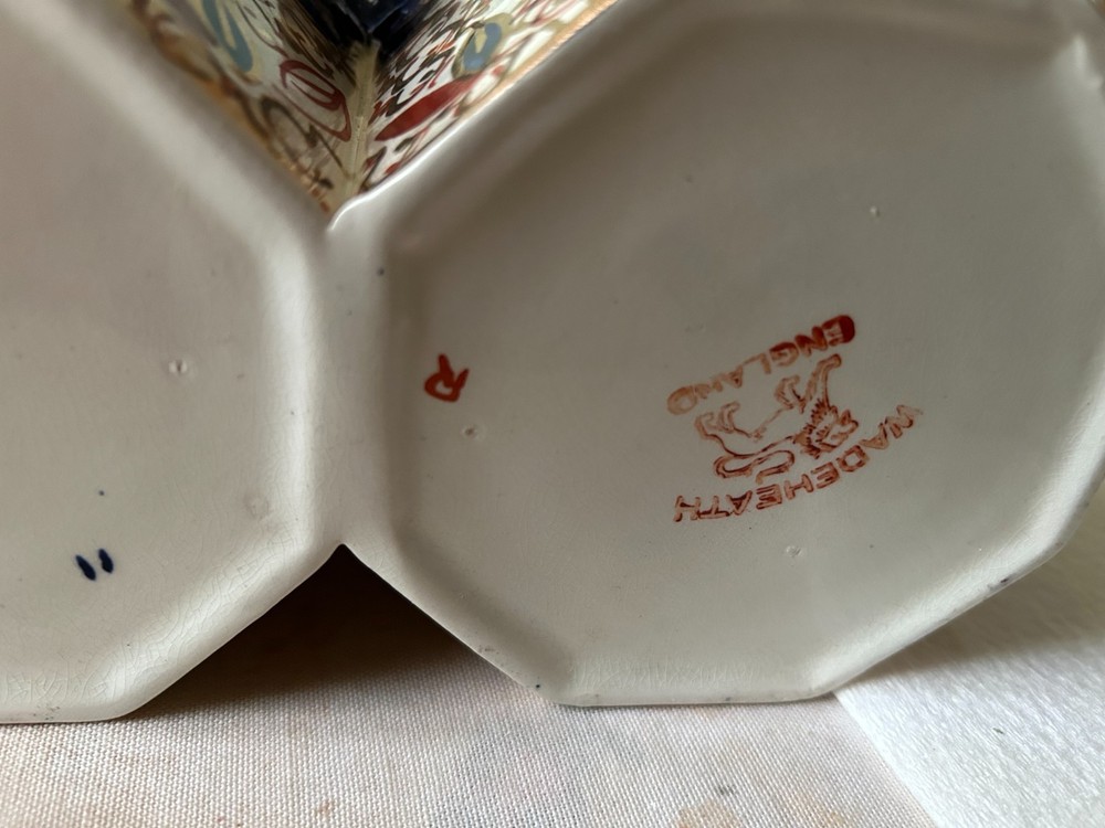 Vintage Wade Heath Imari Pattern Double Biscuit Barrel