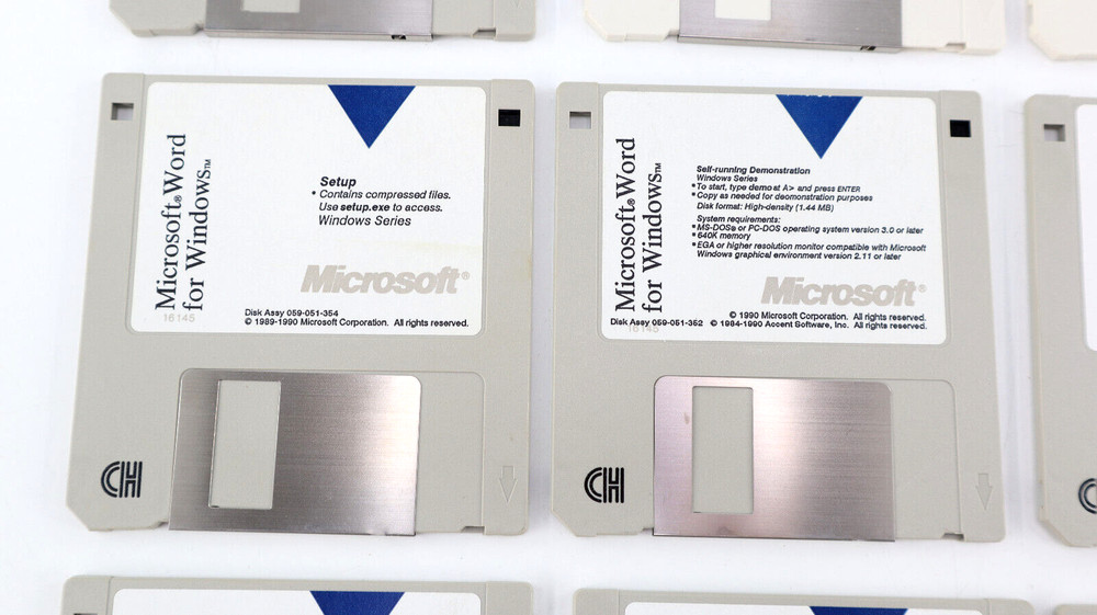 Microsoft Word for Windows, Paintbrush, Mouse Setup Disk Lot 3.5" Floppy 1990