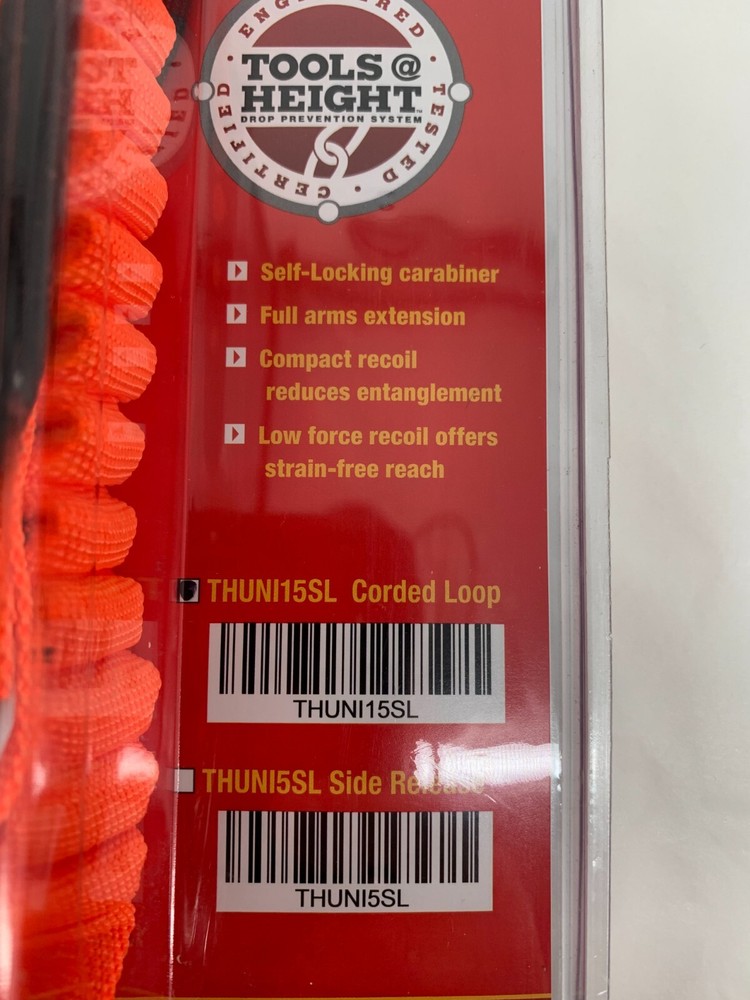 Tools@Height THUNI15SL Corded Loop Tool Tether 3/4" Super Coil 15 lb. Load Limit