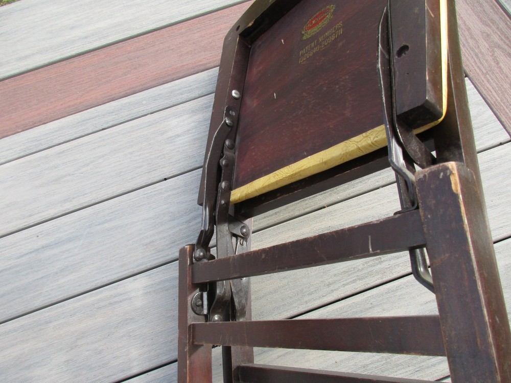 1930's Louis Rastetter & Sons Solid Kumfort Solid Wood Folding Chair