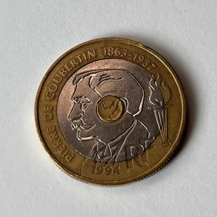 Pierre de Coubertin 1994 Commemorative 20 Franc Coin