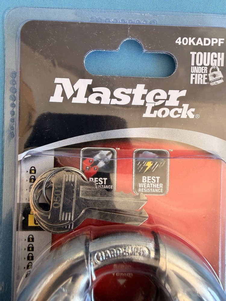 Masterlock 40KADPF Padlock for Storage Units Chains Outdoors Weather Resistant