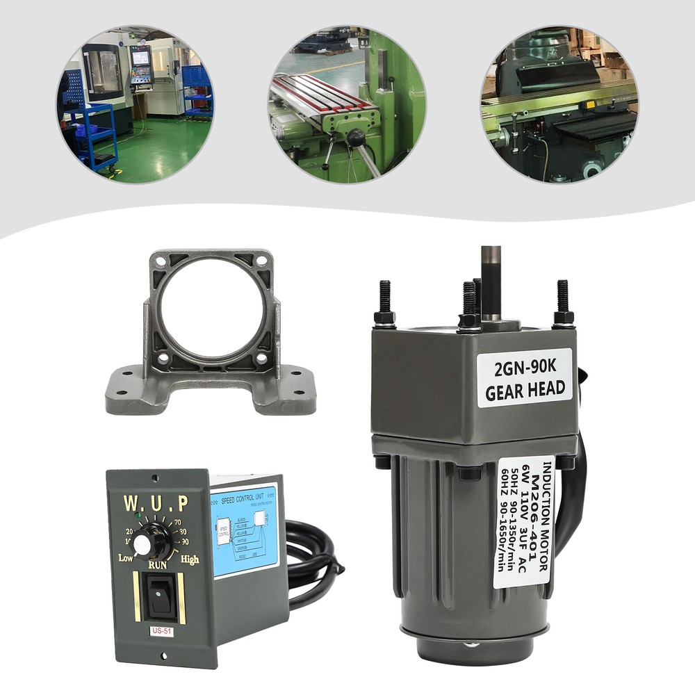 1 AC 110v Worm Gear Motor with 6w Power+ Variable Speed Reduction Controller