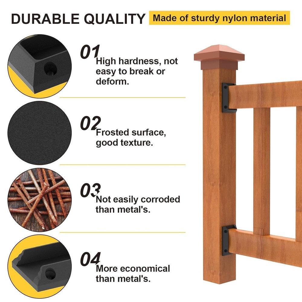 Multi-Angle Deck Railing Bracket Set for 2x4 Wood Posts - Quick Installation