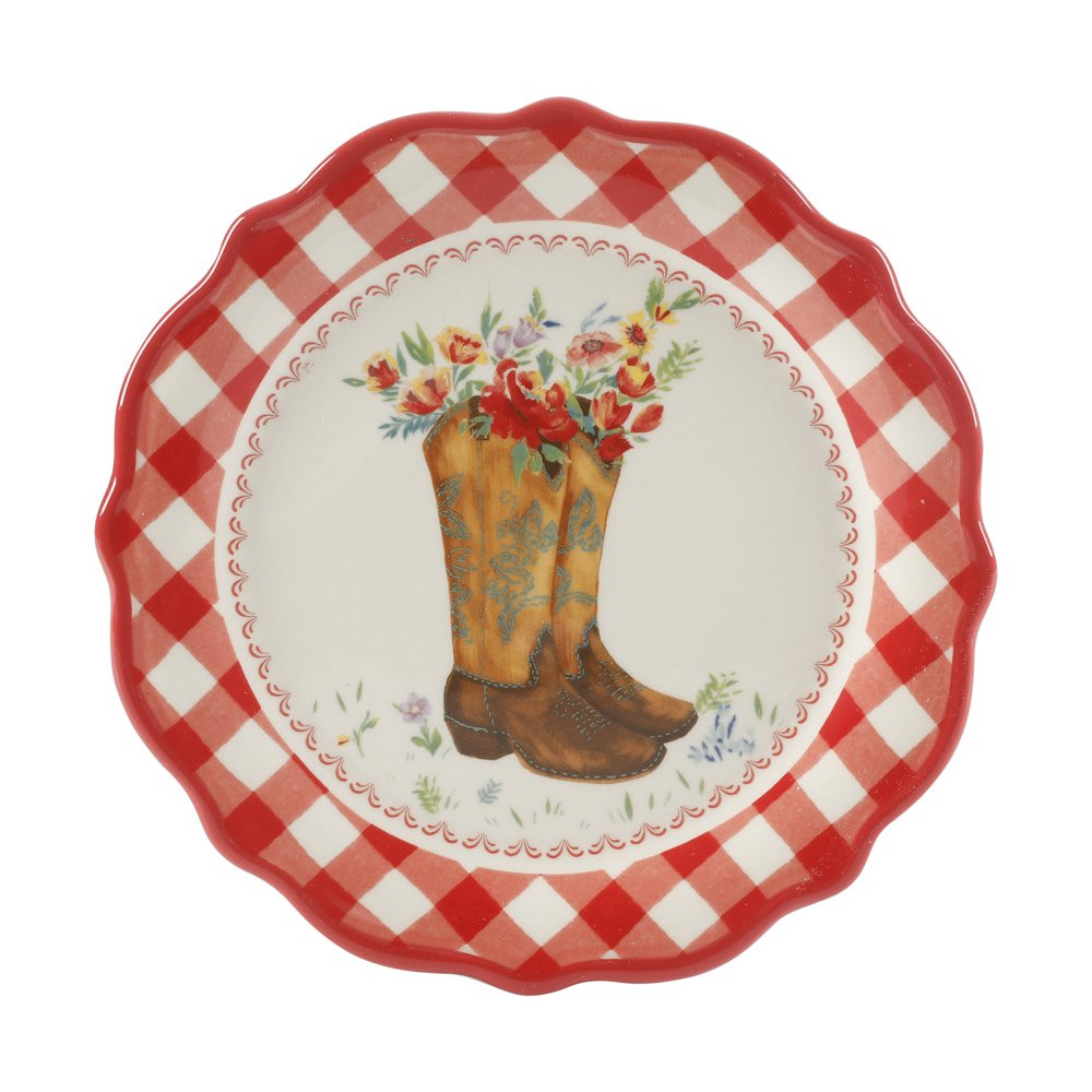 Stylish Serving Plates with Storage Wire Rack Set Dinner Plates 7-Piece