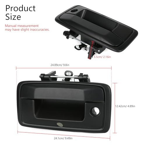Tailgate Handle with Backup Camera Hole Black Fit for 2014-2015 Chevy