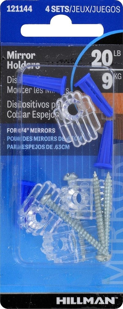 121144 Plastic Mirror Holders 20lb 4 Sets