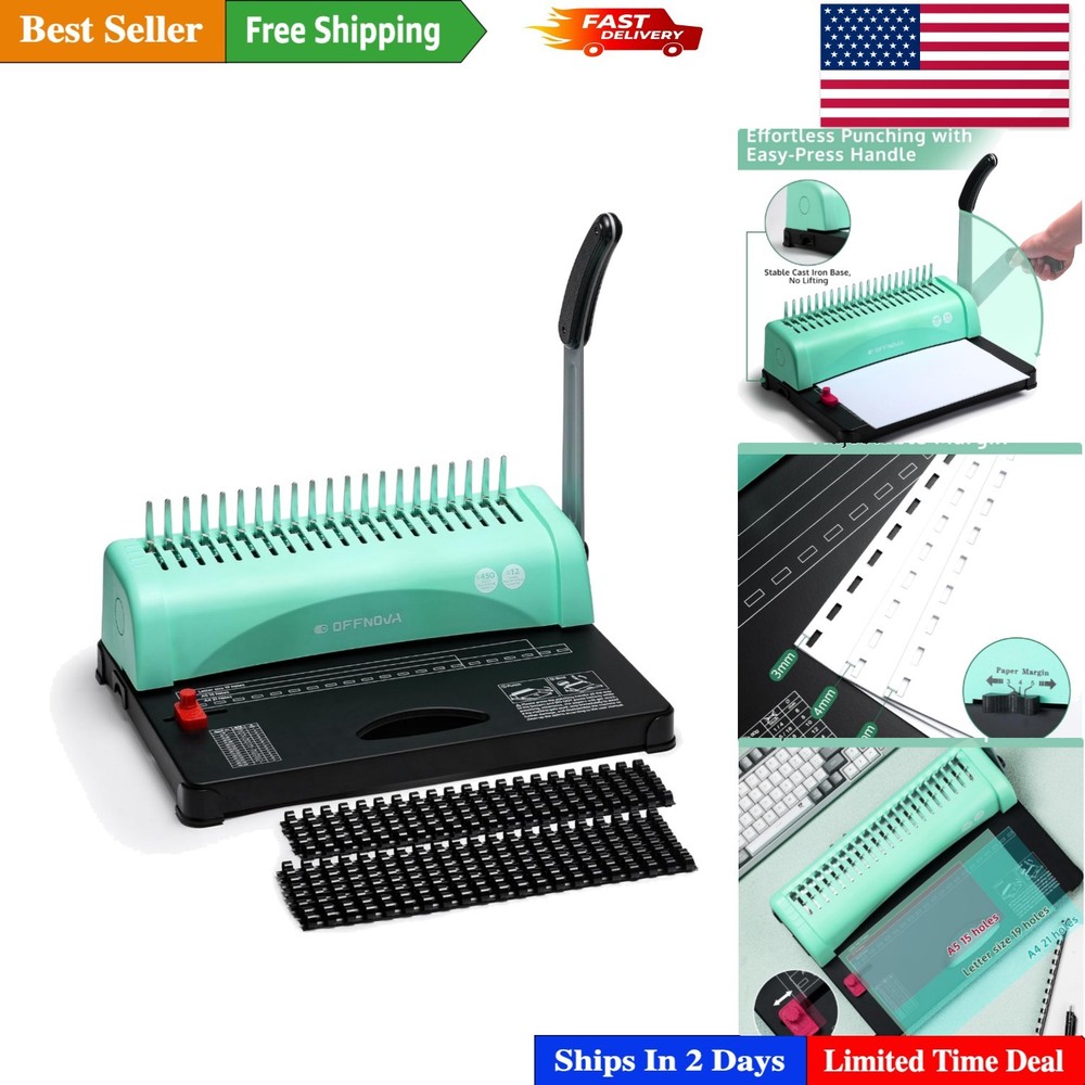 Lightweight 21-Hole Comb Binder - Perfect for Home and Office Efficient Use