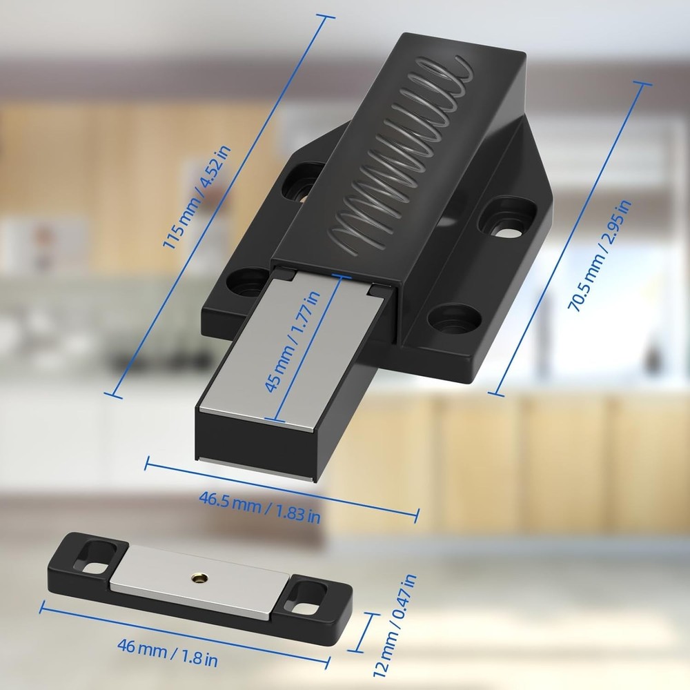 Easy Install Magnetic Push Latches – 4 Pack for Cabinet & Drawer Versatility