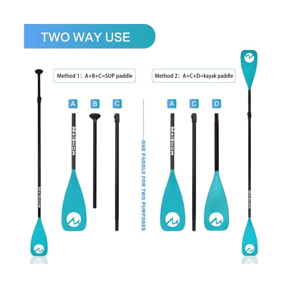 SUP Paddle Board Paddle - Adjustable Paddleboard Paddle Oar 4-Piece Floating ...