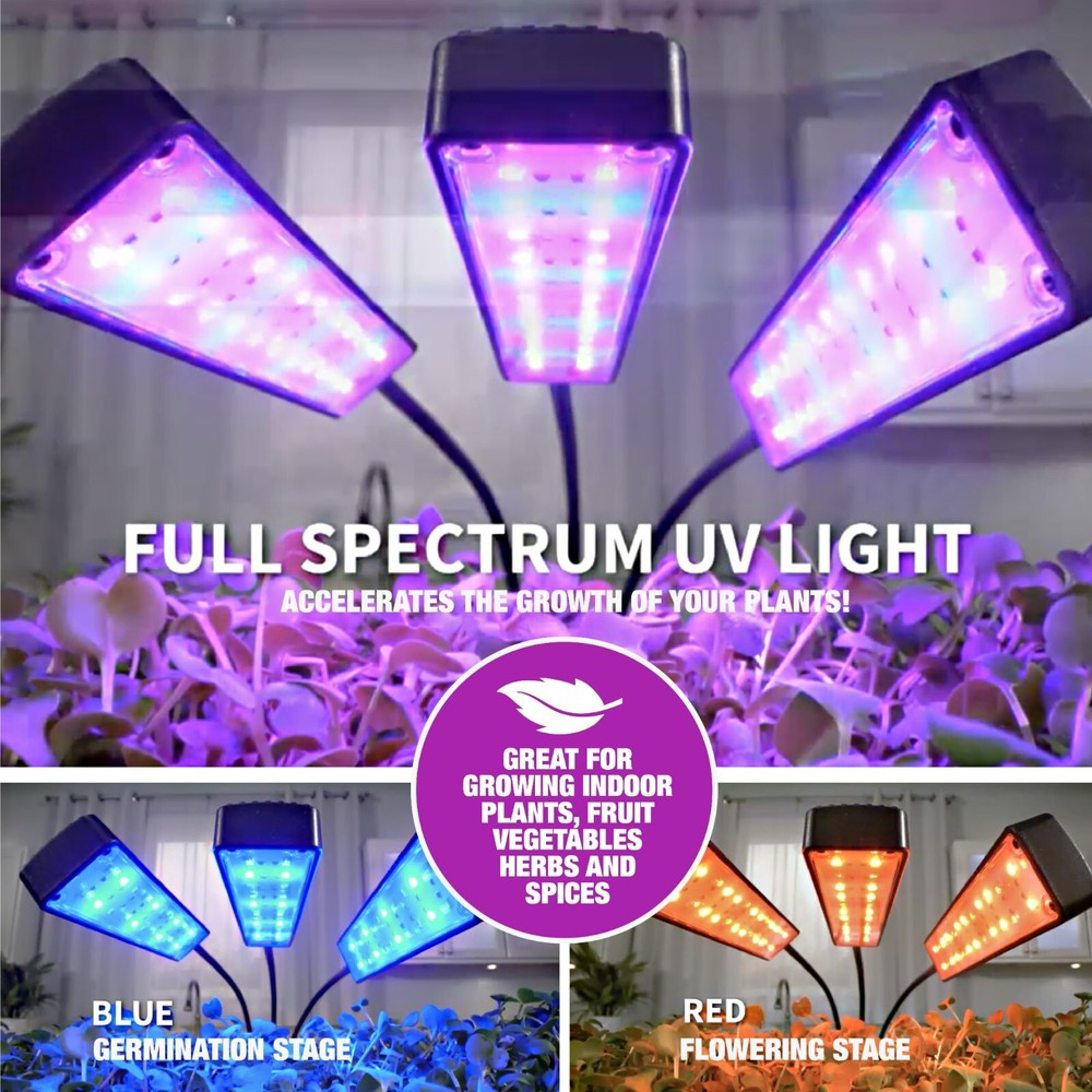 Bell + Howell Bionic Grow LED Indoor Grow Light With 3 Adjustable Head Lights