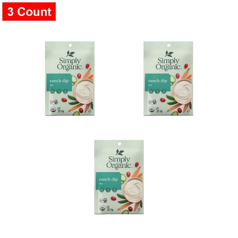 Simply Organic Dip Mix, Ranch, 1.5 Oz - 3 Count