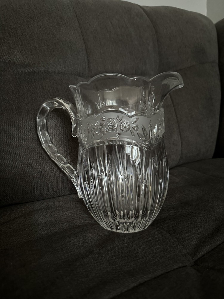 Crystal 7.5” Water Pitcher beautiful- It may be Bleikristall Not Marked