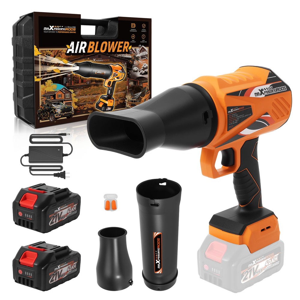 Brushless Cordless Leaf Blower 21V 550 CFM Variable Speed 2 Batteries