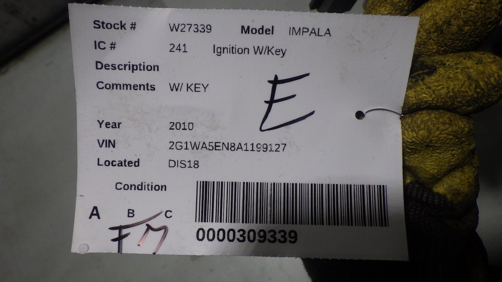 10 CHEVROLET IMPALA Ignition W/Key