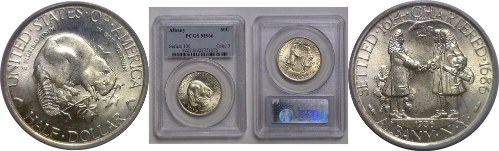1936 Albany Commemorative Half Dollar   PCGS MS-66